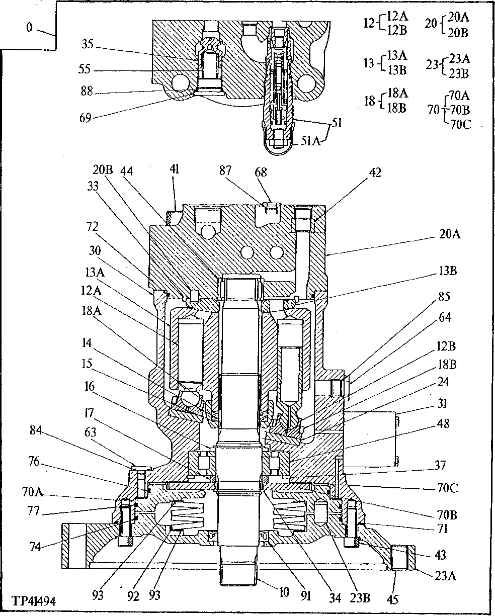 Схема запчастей John Deere 92DLC - 254 - Swing Motor ( - 005477) 4360 HYDRAULIC SYSTEM