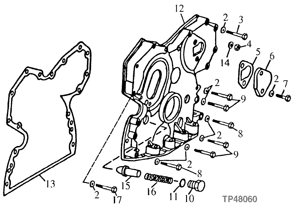 Схема запчастей John Deere 90D - 26 - TIMING GEAR COVER 0402 CAMSHAFT AND VALVE ACTUATING MEANS 4045TT008, 4276TT021 4045TT008, 4276TT021