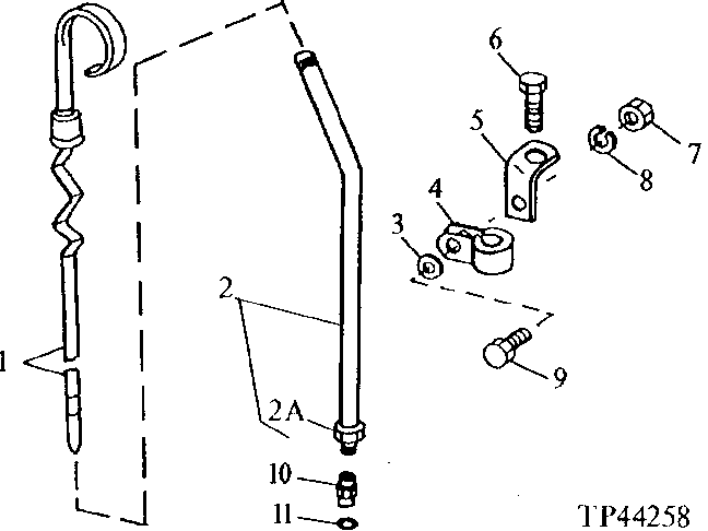 Схема запчастей John Deere 90D - 37 - ENGINE OIL DIPSTICK 0407 ENGINE OILING SYSTEM 4045TT008, 4276TT021 4045TT008, 4276TT021