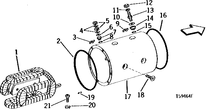 Схема запчастей John Deere 90D - 64 - STARTING MOTOR AND MAIN FRAME COIL 0422 STARTING MOTOR AND FASTENINGS 4045TT008, 4276TT021 4045TT008, 4276TT021