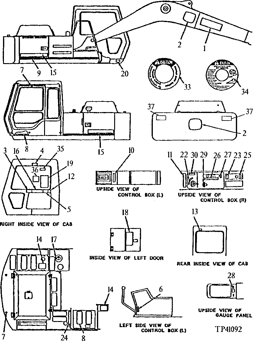 Схема запчастей John Deere 90D - 82 - Labels and Decals ( - 001955) 1320 LABELS AND DECALS