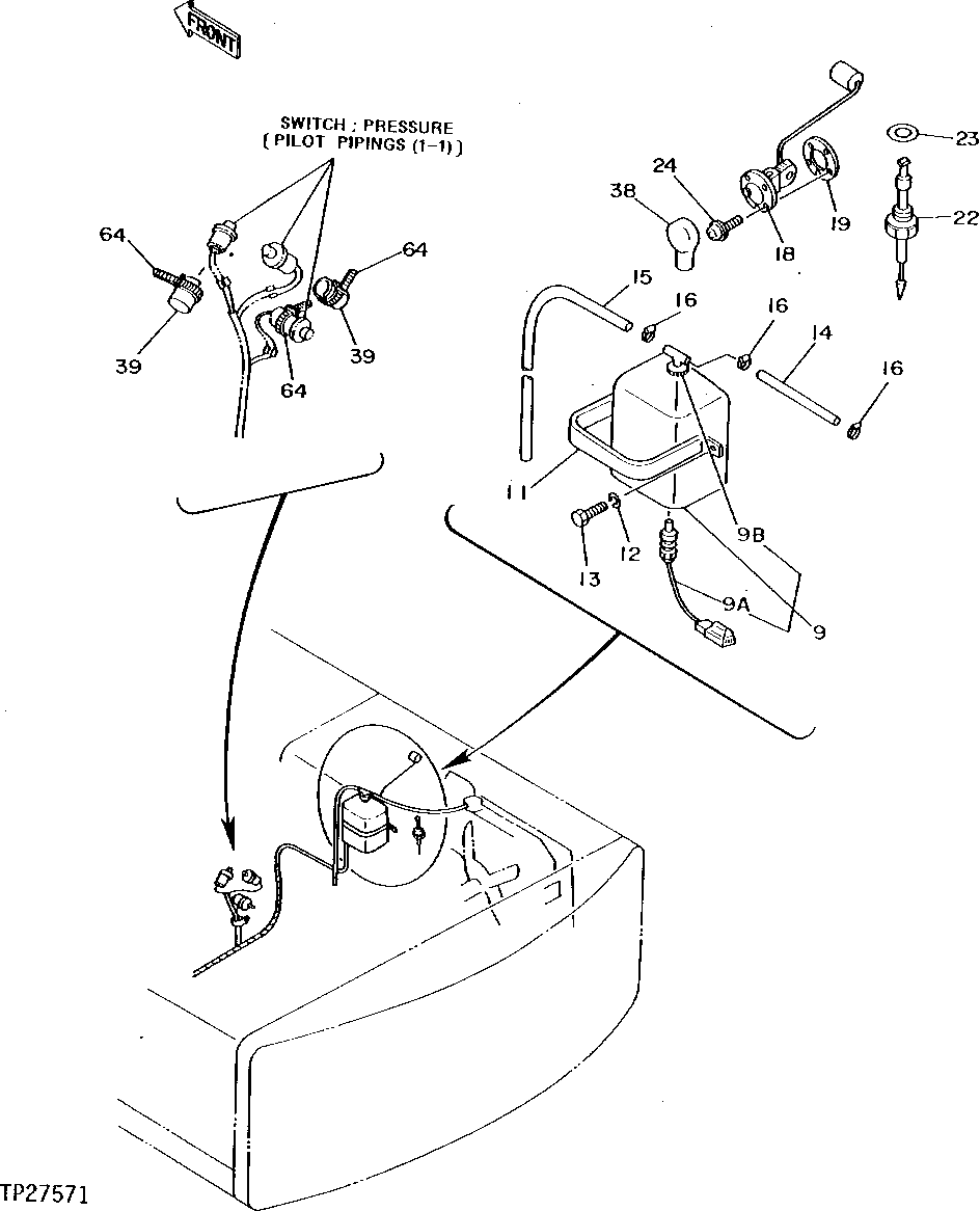 Схема запчастей John Deere 90D - 99 - Electrical Components 1674 Wiring Harness And Switches