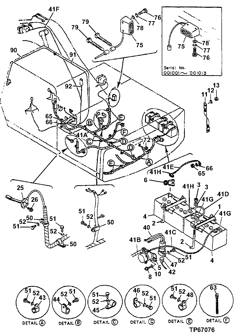 Схема запчастей John Deere 90D - 100 - Electrical Components 1674 Wiring Harness And Switches