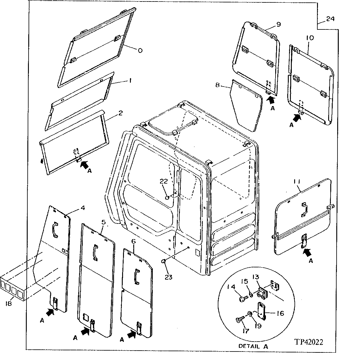 Схема запчастей John Deere 90D - 114 - Vandal Protection 1810 Operator Enclosure