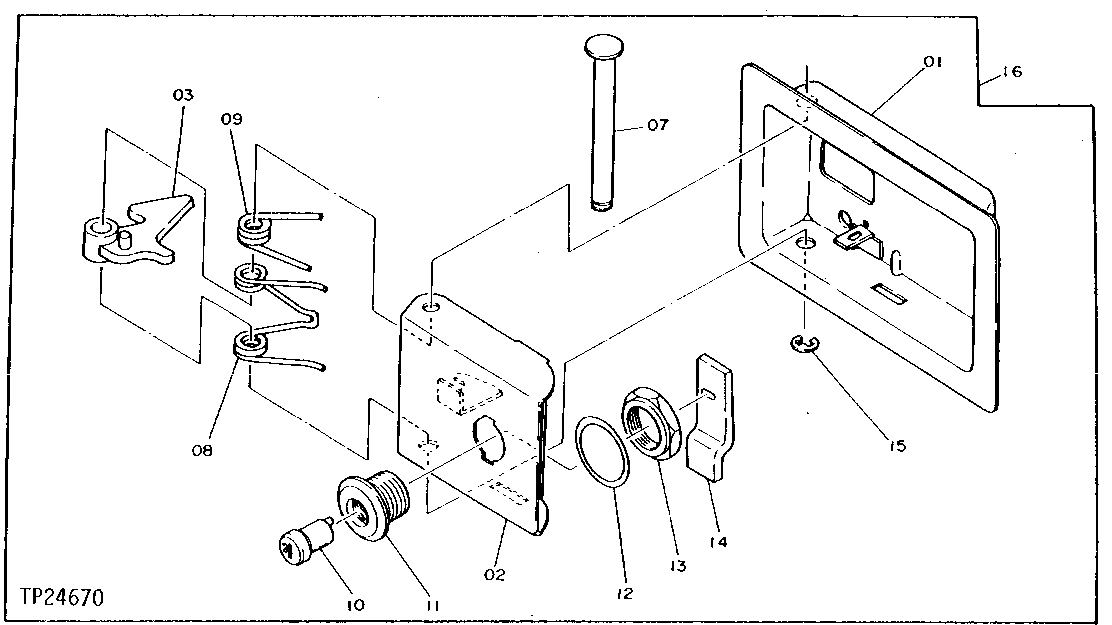 Схема запчастей John Deere 90D - 131 - ENGINE COMPARTMENT DOOR LATCH 1910 Hood Or Engine Enclosure