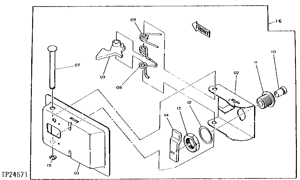 Схема запчастей John Deere 90D - 132 - ENGINE COMPARTMENT DOOR LATCH 1910 Hood Or Engine Enclosure