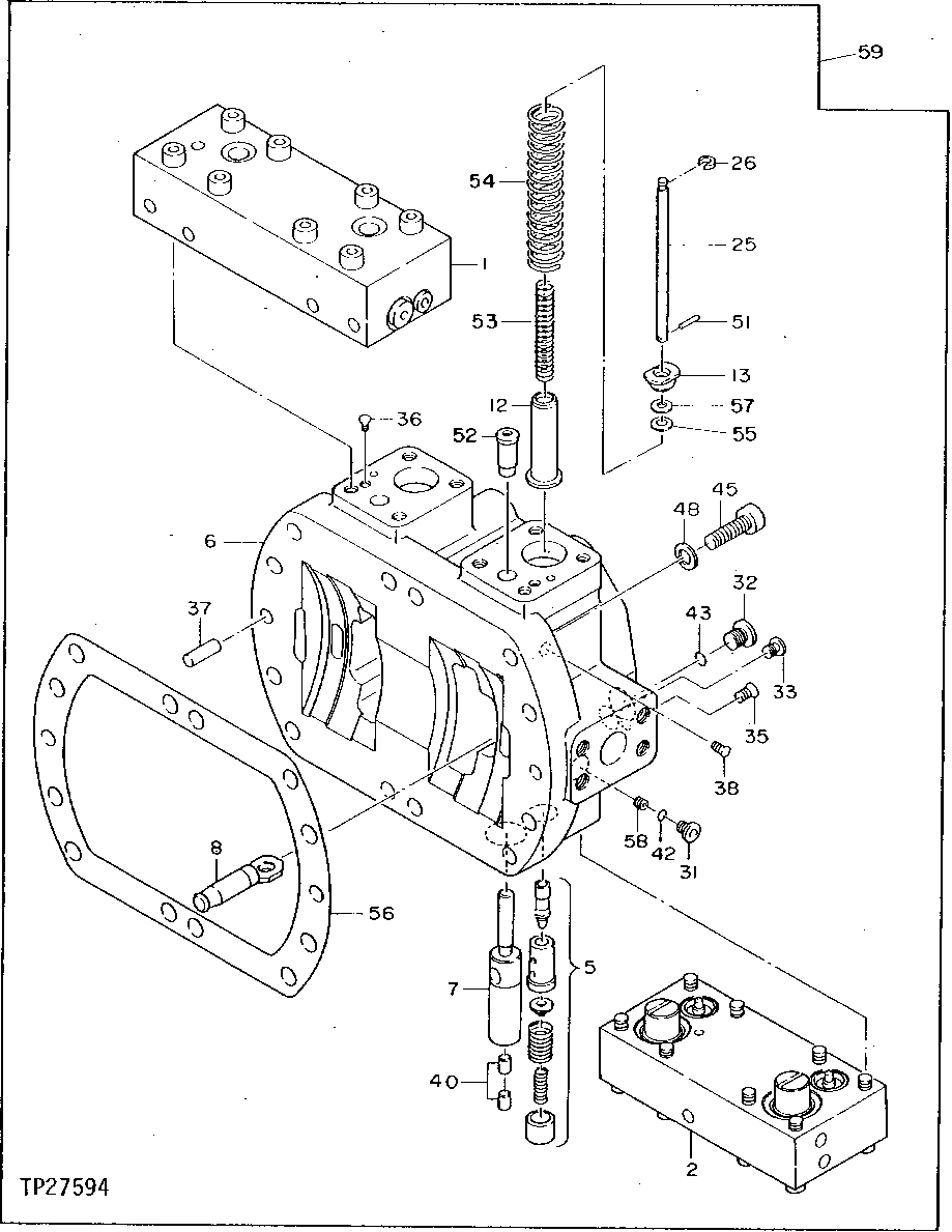 Схема запчастей John Deere 90D - 140 - MAIN PUMP CONTROL SECTION 2160 Vehicle Hydraulics