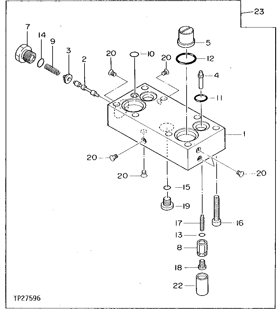 Схема запчастей John Deere 90D - 142 - Main Pump Valve Cover 2160 Vehicle Hydraulics