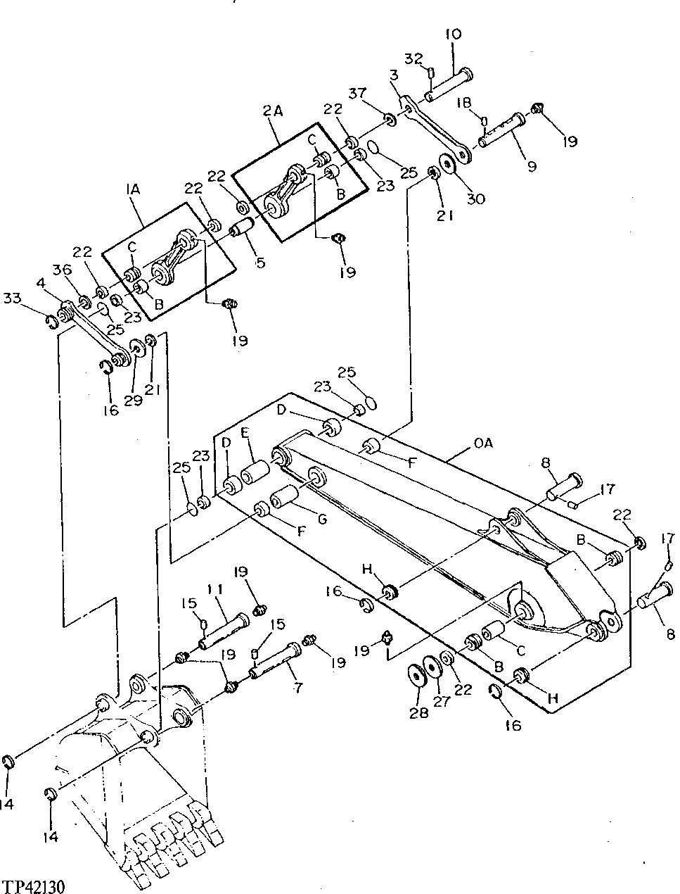 Схема запчастей John Deere 90D - 172 - Standard Arm 3340 BACKHOE AND EXCAVATOR FRAMES