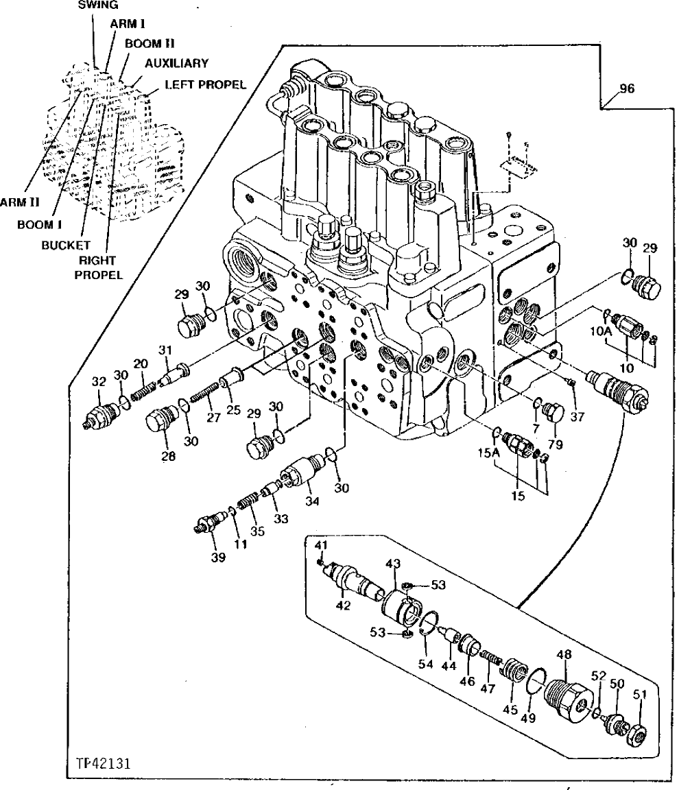 Схема запчастей John Deere 90D - 174 - Main Control Valve 3360 HYDRAULIC SYSTEM