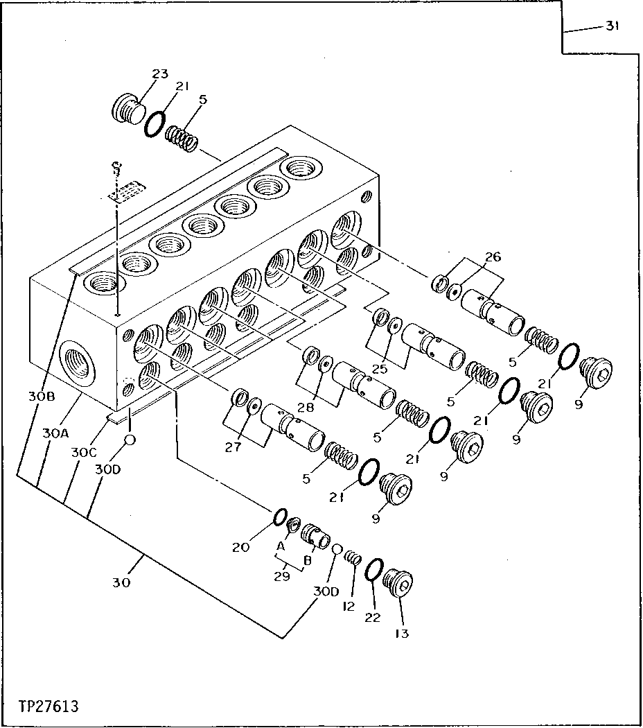 Схема запчастей John Deere 90D - 208 - Shockless Valve 3360 HYDRAULIC SYSTEM