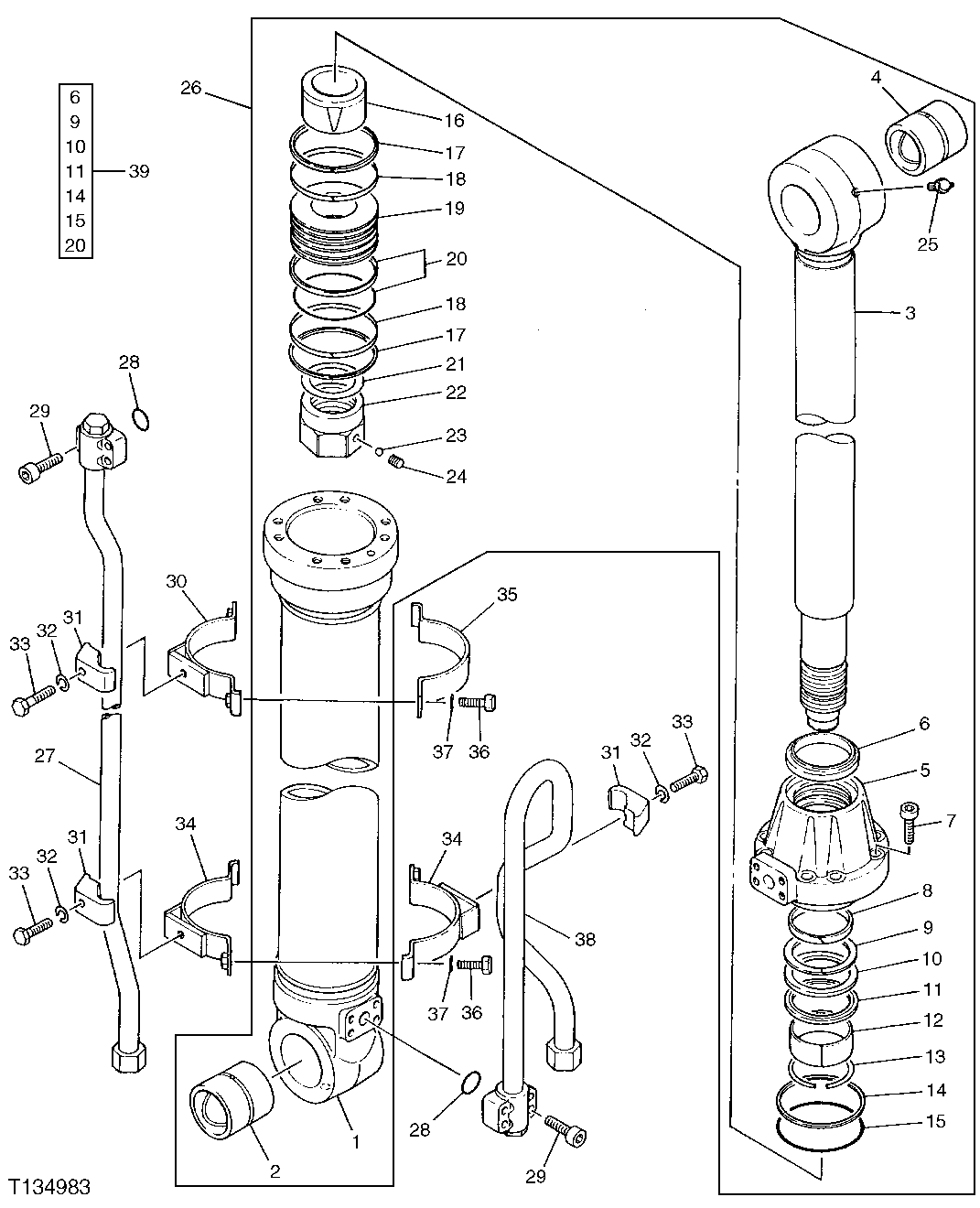 Схема запчастей John Deere 90D - 211 - Arm Cylinder 3360 HYDRAULIC SYSTEM