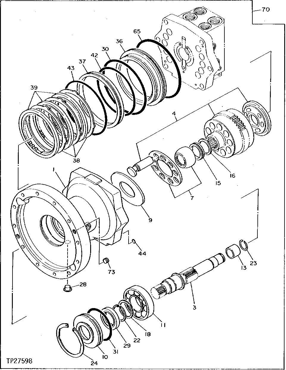 Схема запчастей John Deere 90D - 217 - Swing Motor 4360 Hydraulics