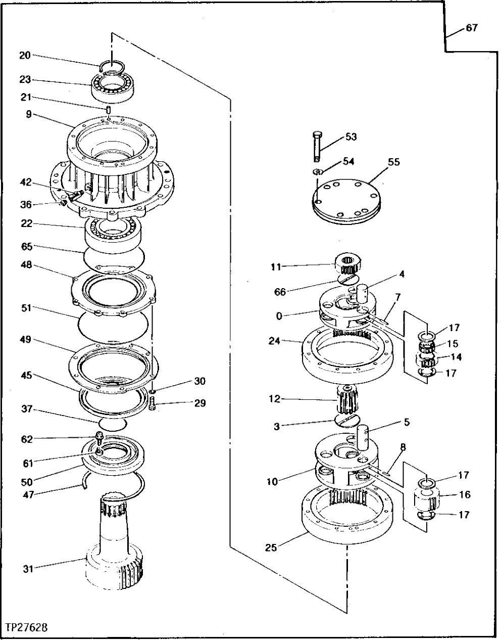 Схема запчастей John Deere 90D - 220 - REPLACEMENT SWING DRIVE 4360 Hydraulics