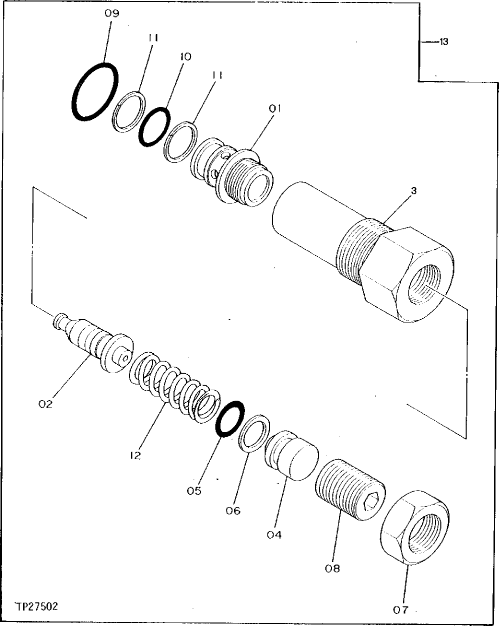 Схема запчастей John Deere 90D - 9 - PROPEL MOTOR RELIEF VALVE 0260 HYDRAULIC SYSTEM