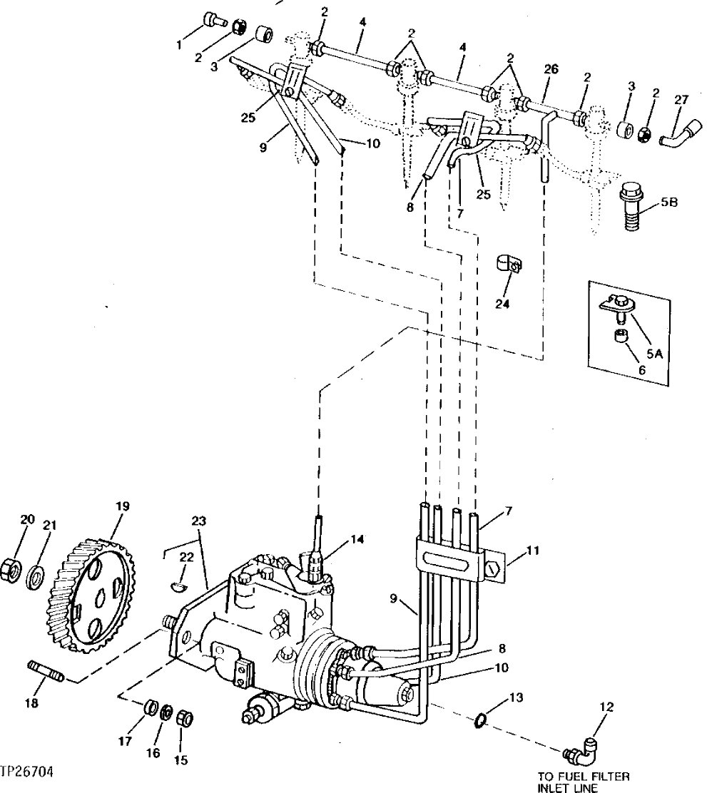 Схема запчастей John Deere 90D - 37 - FUEL INJECTION SYSTEM 0413 FUEL INJECTION SYSTEM