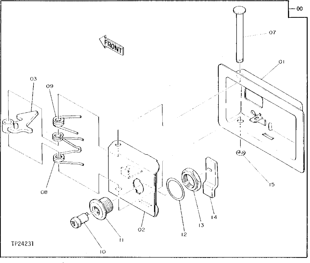 Схема запчастей John Deere 90D - 115 - Engine Compartment Service Door Lock (Right Side) 1910 HOOD OR ENGINE ENCLOSURE