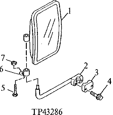 Схема запчастей John Deere 90D - 121 - REAR VIEW MIRROR (001377 - ) 2002 MIRROR