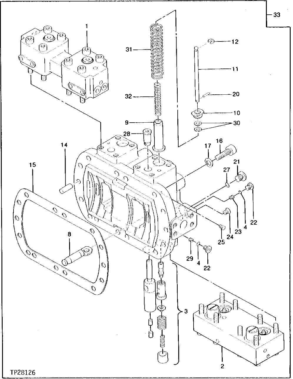 Схема запчастей John Deere 90D - 124 - MAIN PUMP REGULATOR 2160 HYDRAULIC SYSTEM