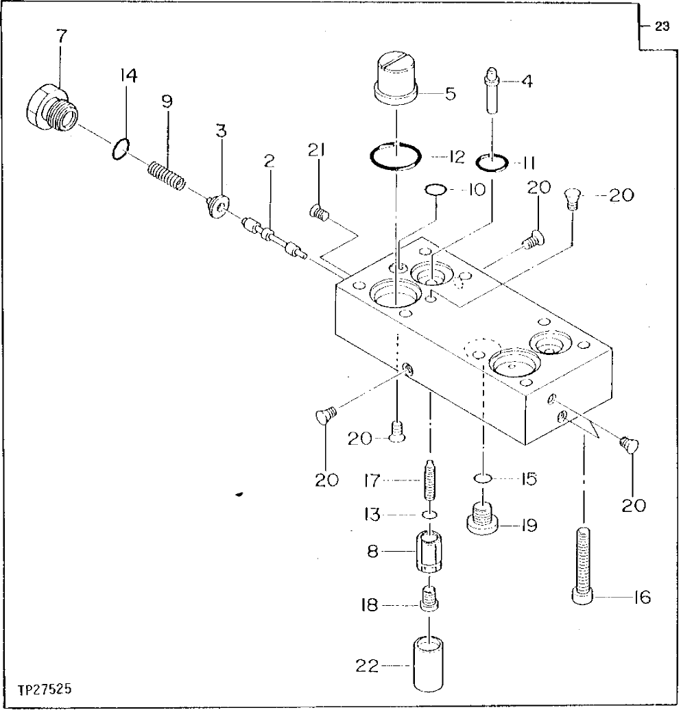 Схема запчастей John Deere 90D - 126 - MAIN PUMP REGULATOR VALVE SECTION 2160 HYDRAULIC SYSTEM