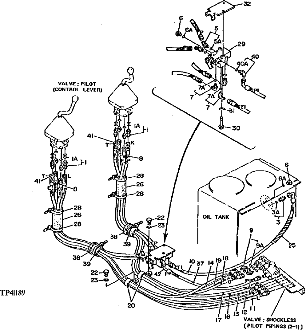 Схема запчастей John Deere 90D - 163 - PILOT CONTROL LINES 3360 HYDRAULIC SYSTEM