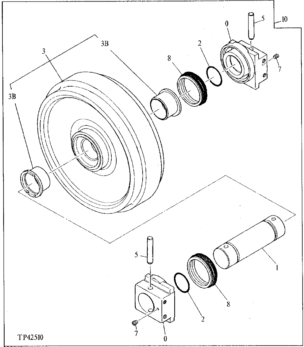 Схема запчастей John Deere 92DLC - 2 - FRONT IDLER 130 - WHEELS 1