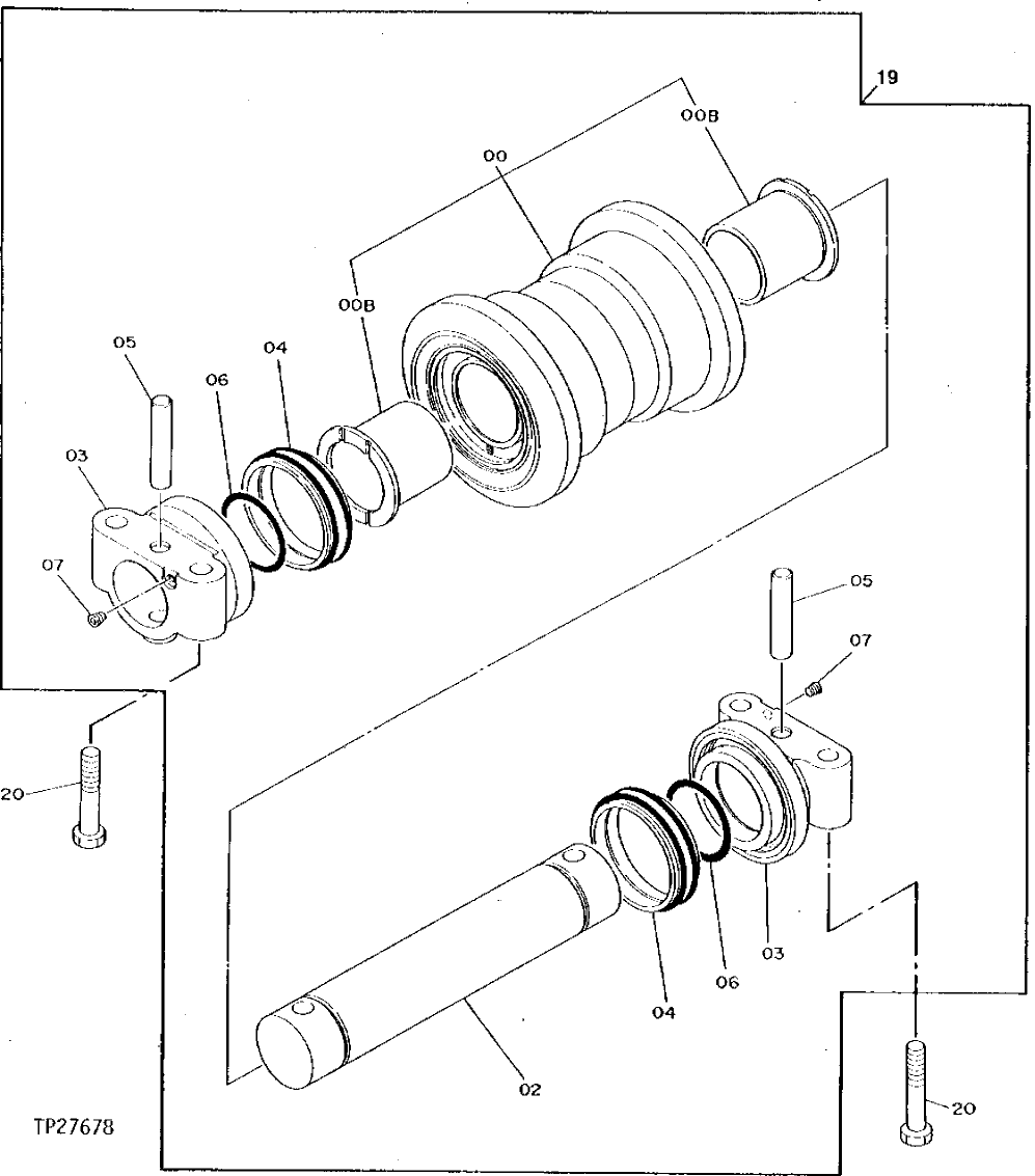 Схема запчастей John Deere 92DLC - 12 - LOWER ROLLER 130 - WHEELS 1