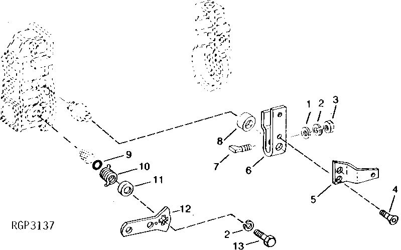 Схема запчастей John Deere 92DLC - 11 - FUEL INJECTION PUMP GOVERNOR LEVERS AND CONTROLS 413 - ENGINE 4