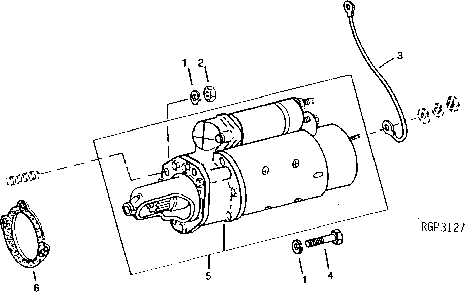 Схема запчастей John Deere 92DLC - 1 - STARTING MOTOR 422 - ENGINE 4