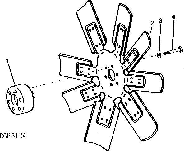 Схема запчастей John Deere 92DLC - 2 - FAN AND SPACER 510 - ENGINE AUXILIARY SYSTEM 5