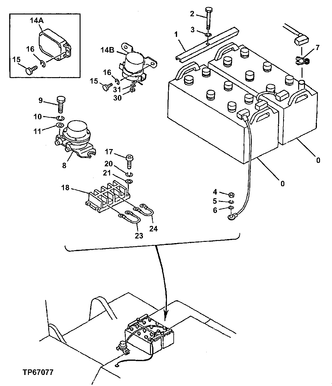 Схема запчастей John Deere 92DLC - 14 - ELECTRICAL PARTS 1674 - ELECTRICAL SYSTEM 16