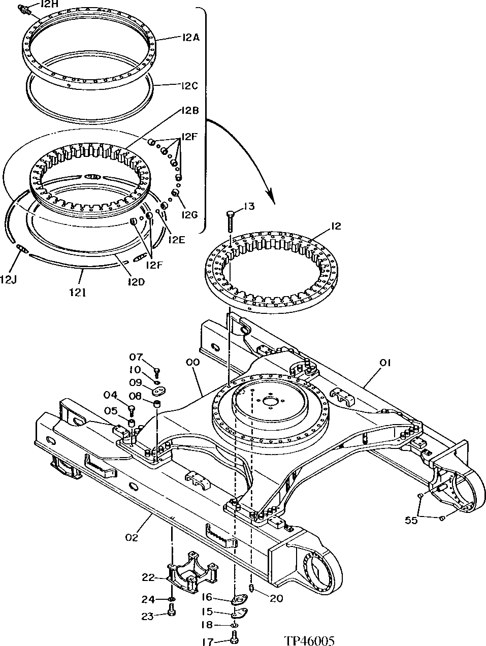 Схема запчастей John Deere 92DLC - 8 - TRACK FRAME 1740 - FRAME, CHASSIS OR SUPPORTING STRUCTURE 17