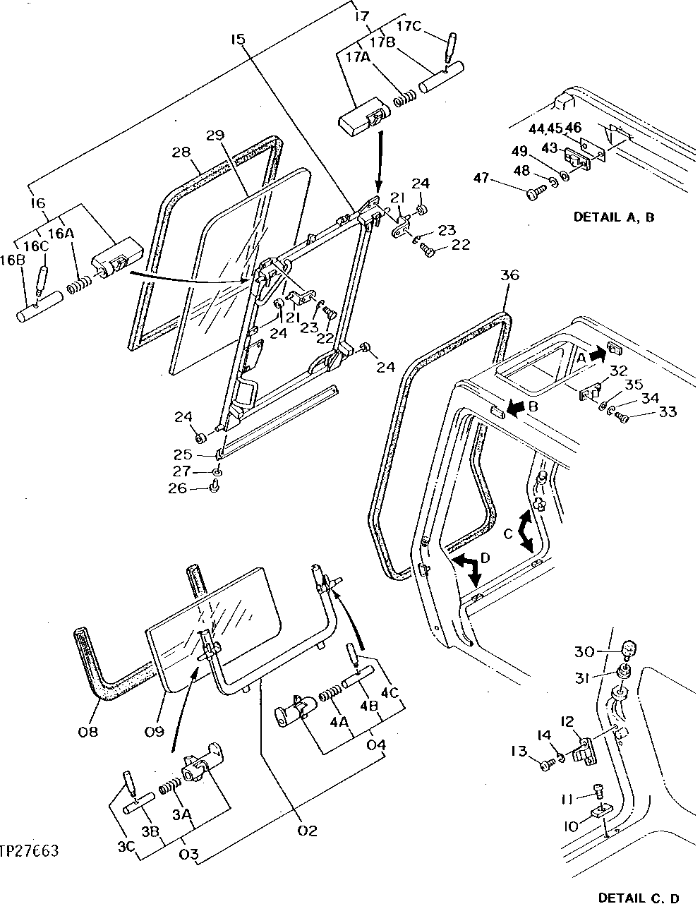 Схема запчастей John Deere 92DLC - 4 - CAB COMPONENTS 1810 - OPERATORS STATION 18