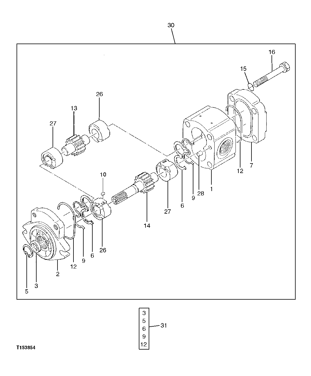 Схема запчастей John Deere 92DLC - 18 - GEAR PUMP 2160 - MAIN HYDRAULIC SYSTEM 21