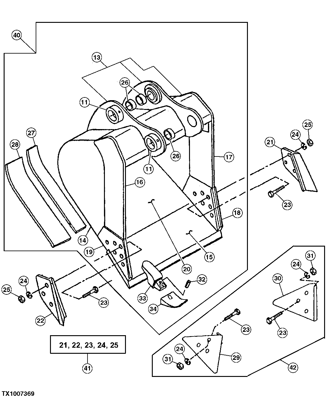 Схема запчастей John Deere 92DLC - 9A - TRUCK LOADING BUCKET 3302 - EXCAVATOR 33