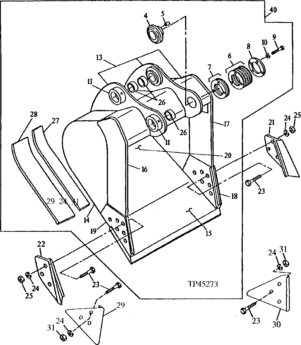 Схема запчастей John Deere 92DLC - 12 - BUCKET 3302 - EXCAVATOR 33