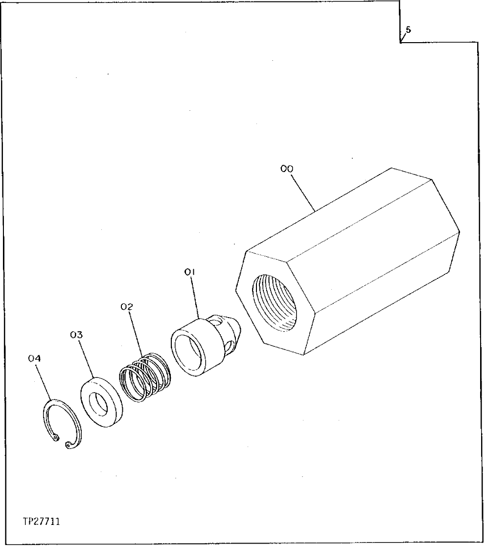 Схема запчастей John Deere 92DLC - 2 - MAIN CONTROL VALVE RETURN CHECK VALVE 3360 - EXCAVATOR 33