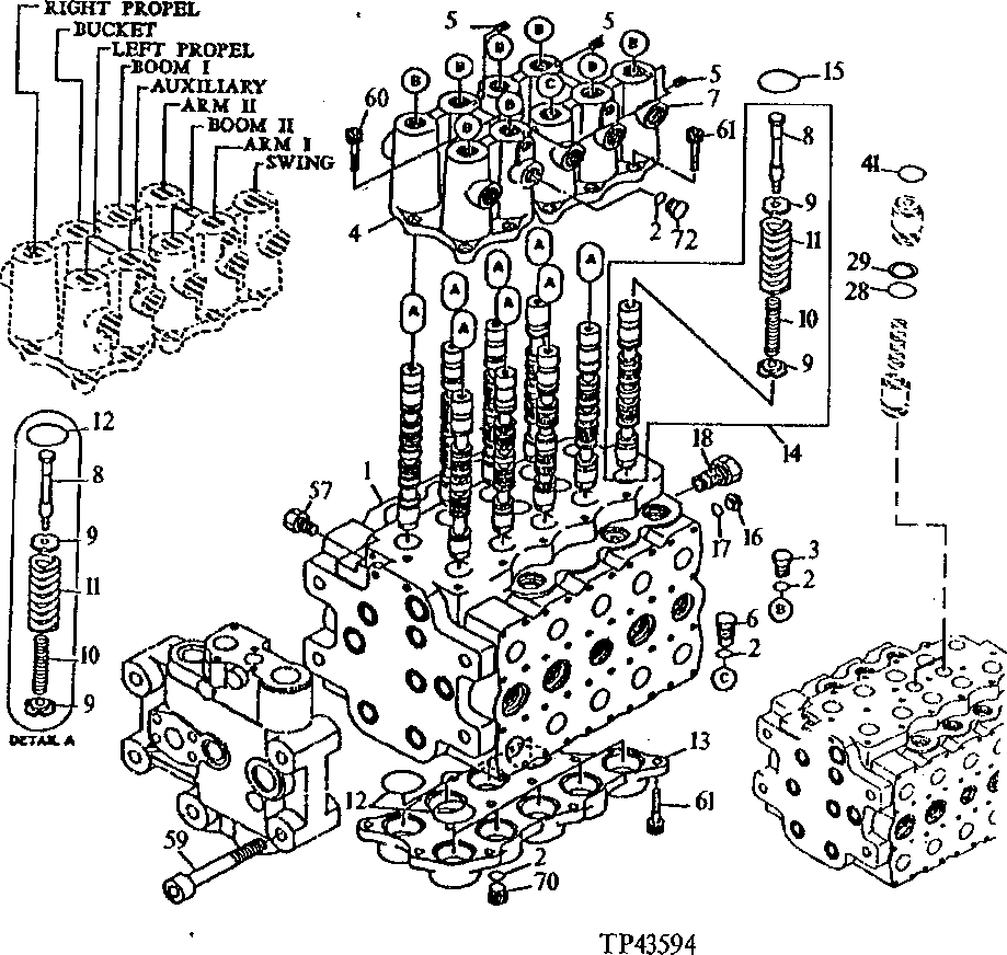 Схема запчастей John Deere 92DLC - 4 - MAIN CONTROL VALVE 3360 - EXCAVATOR 33