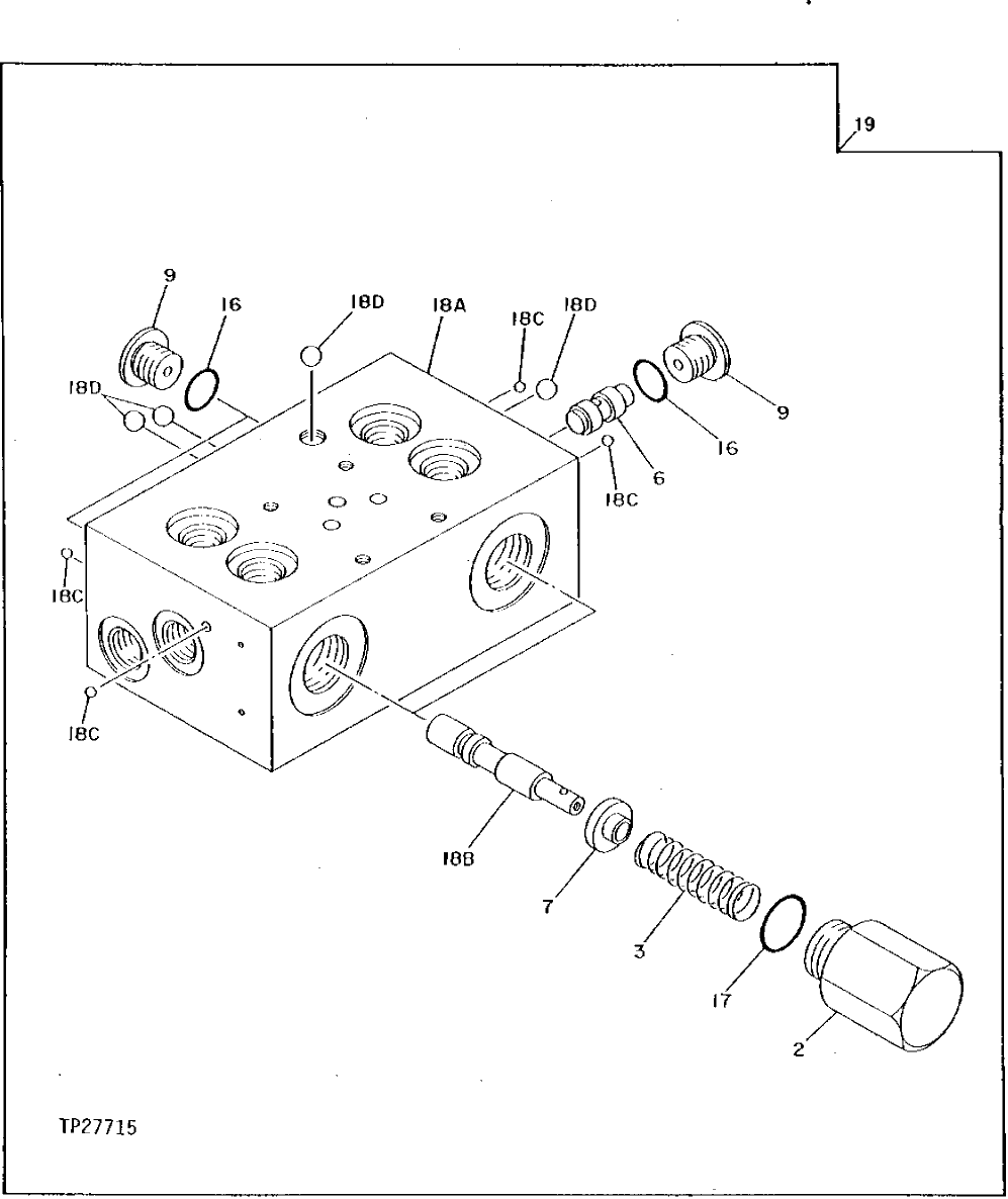 Схема запчастей John Deere 92DLC - 38 - SWING FLOW REDUCTION VALVE 3360 - EXCAVATOR 33