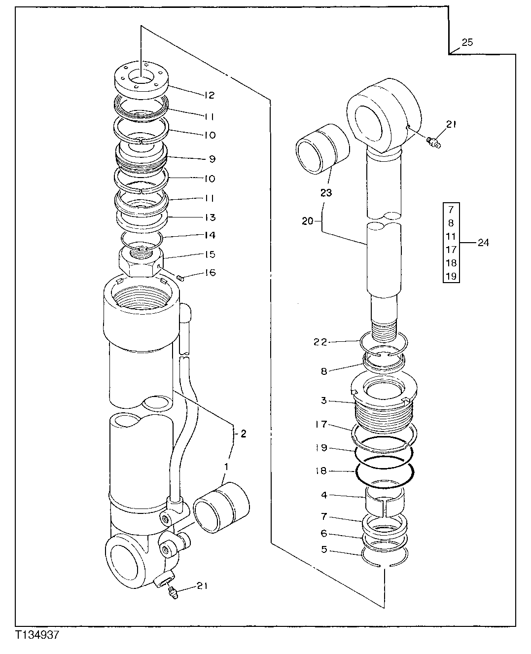 Схема запчастей John Deere 92DLC - 54 - COUNTERWEIGHT LIFT CYLINDER 3360 - EXCAVATOR 33