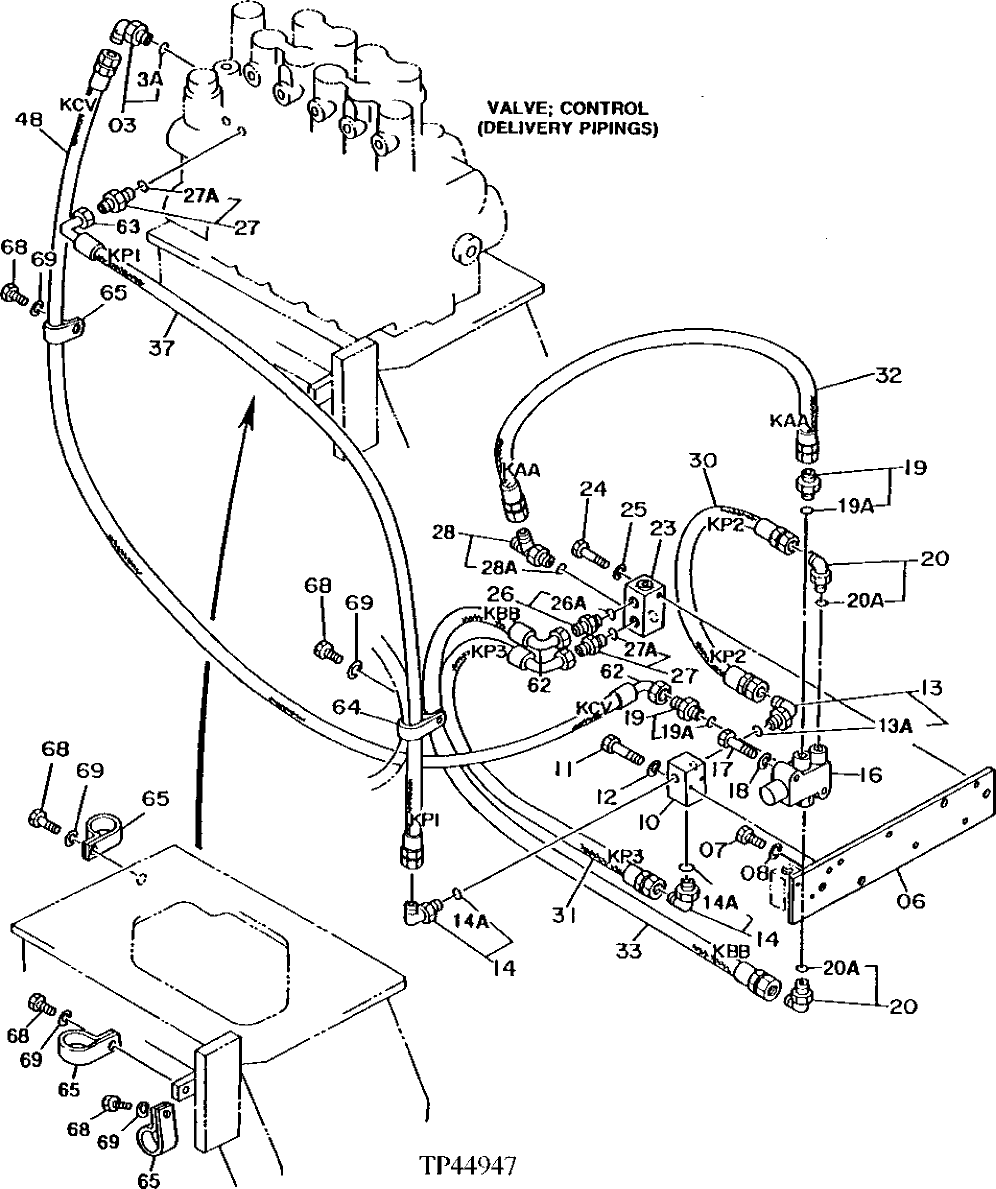 Схема запчастей John Deere 92DLC - 92 - PILOT HYDRAULIC HOSES 3360 - EXCAVATOR 33