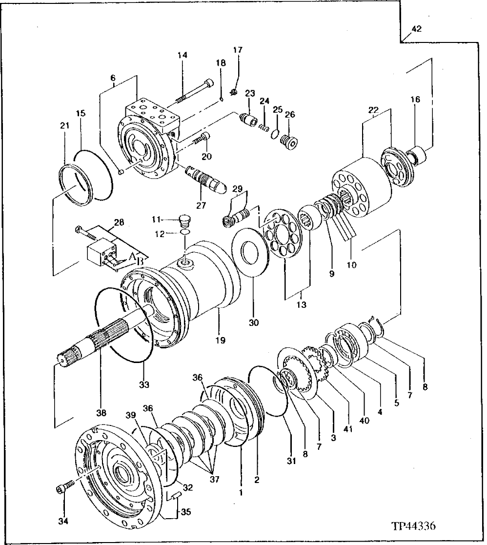 Схема запчастей John Deere 92DLC - 6 - SWING MOTOR 4360 - SWING, ROTATION OR PIVOTING SYSTEM 43