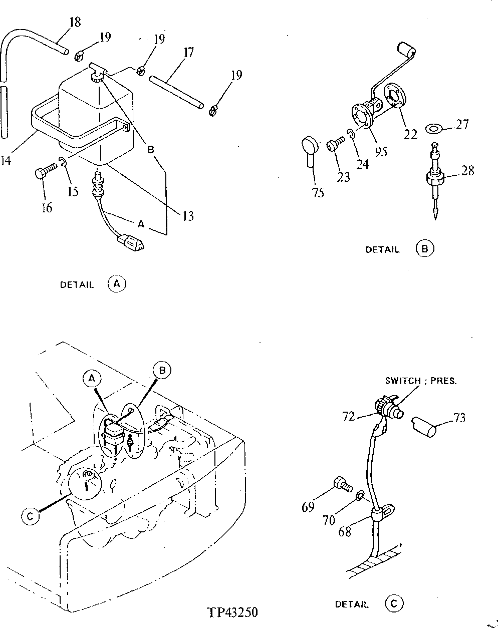 Схема запчастей John Deere 95D - 10 - ELECTRIC PARTS 1674 - ELECTRICAL SYSTEM 16