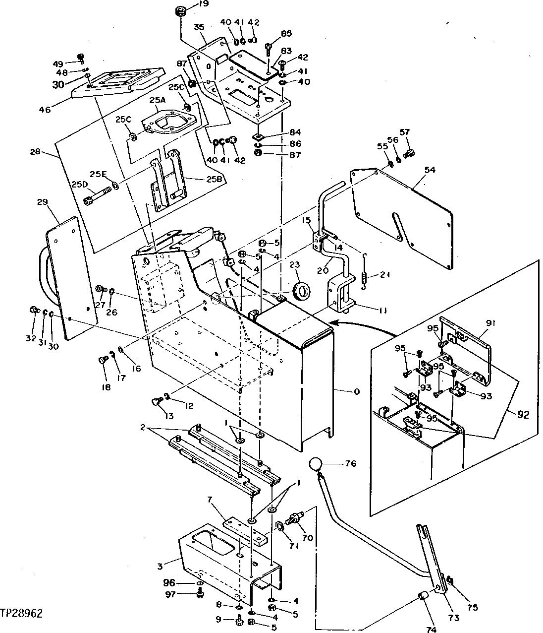 Схема запчастей John Deere 95D - 22 - LEFT CONTROL BOX 1810 - OPERATORS MANUAL 18