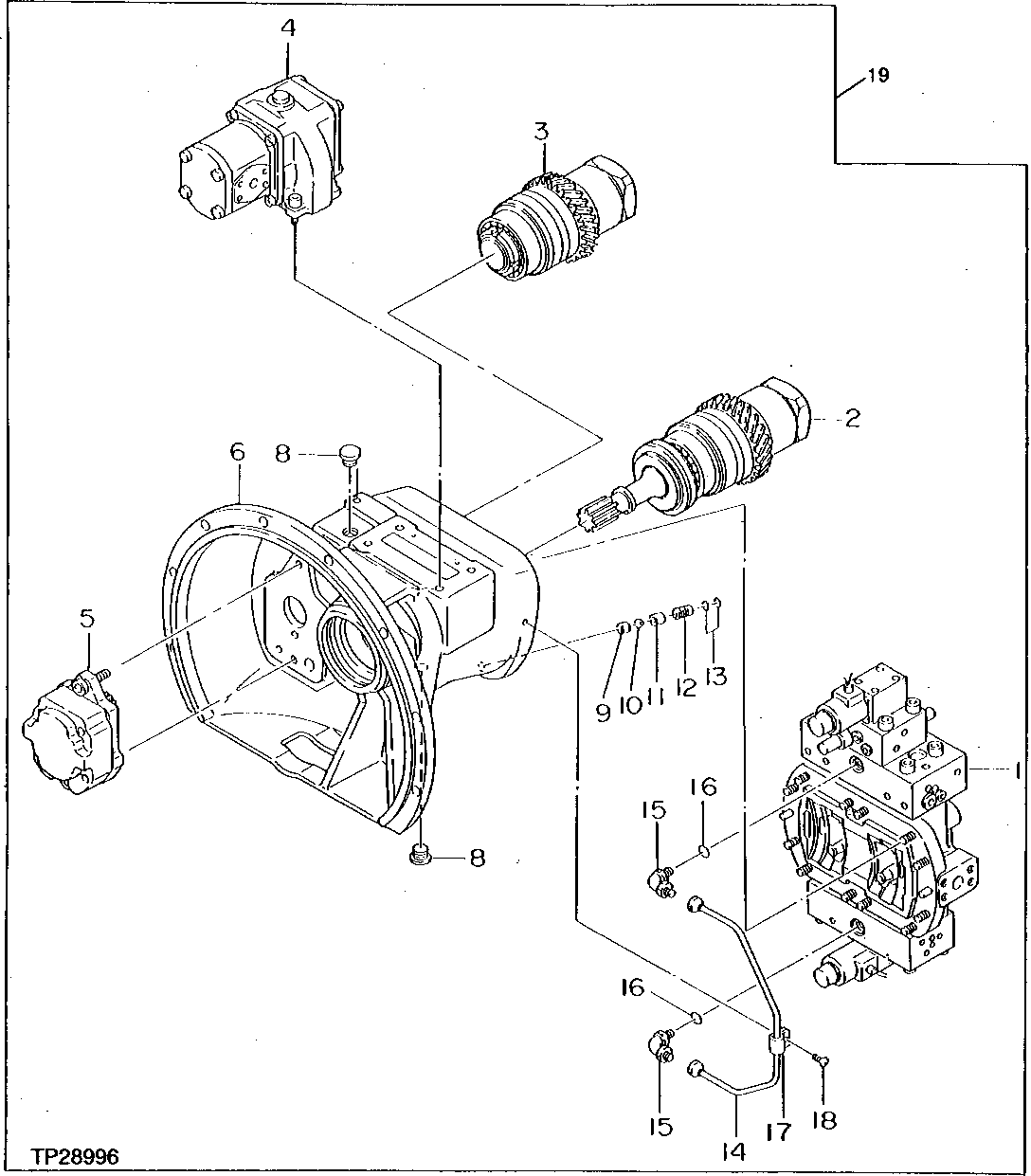 Схема запчастей John Deere 95D - 4 - MAIN HYDRAULIC PUMP 2160 - MAIN HYDRAULIC SYSTEM 21