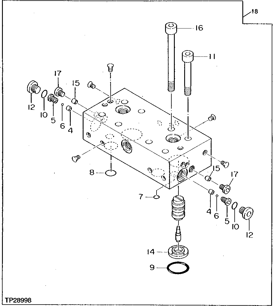 Схема запчастей John Deere 95D - 8 - UPPER REGULATOR VALVE COVER 2160 - MAIN HYDRAULIC SYSTEM 21