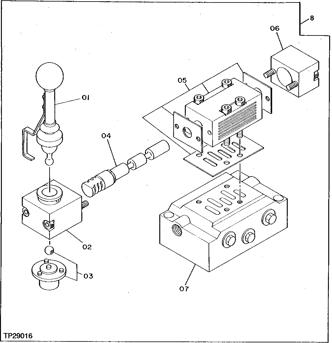 Схема запчастей John Deere 95D - 16 - BRAKE HAND CONTROL VALVE 2261 - PNEUMATIC SYSTEMS 22