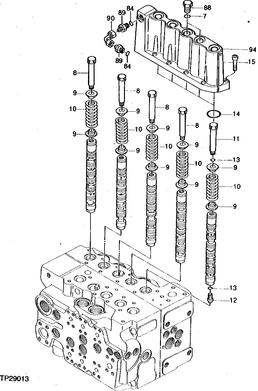 Схема запчастей John Deere 95D - 8 - MAIN CONTROL VALVE 3360 - EXCAVATOR 33