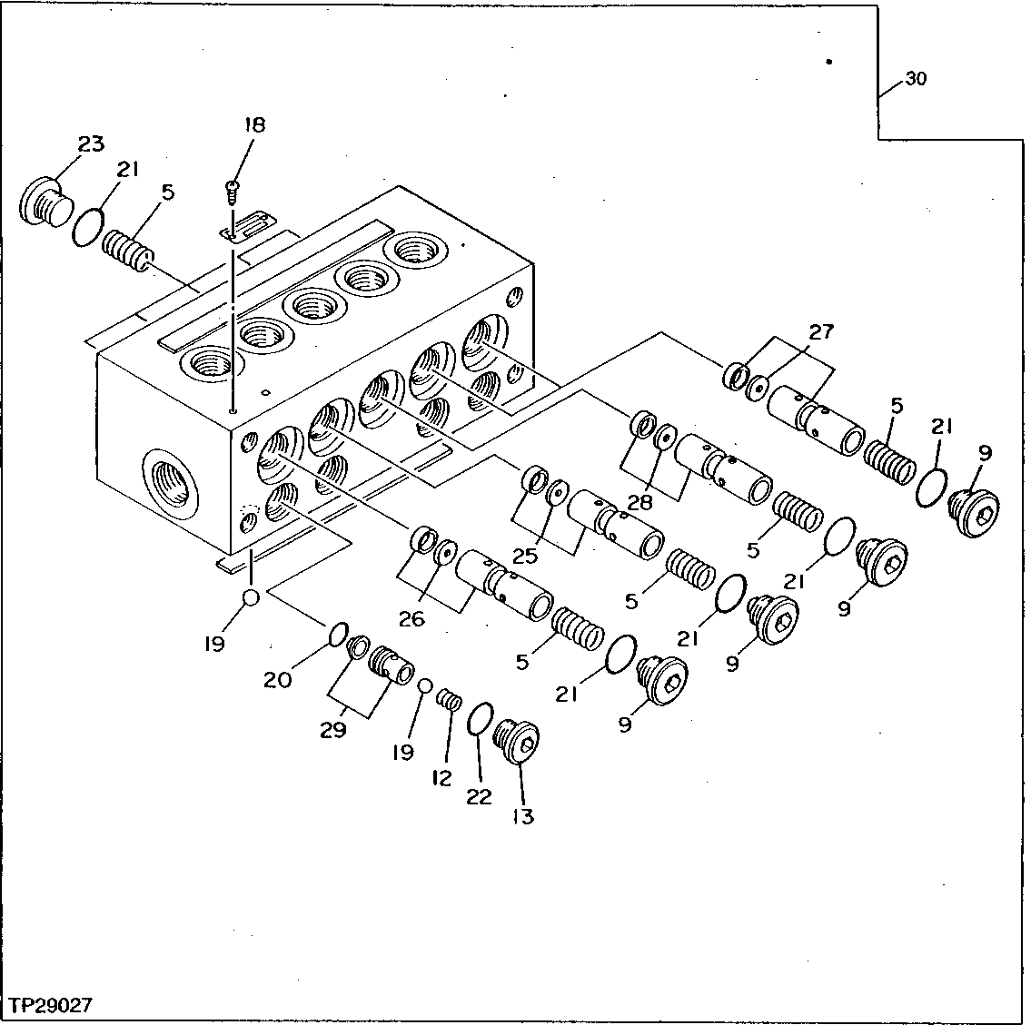 Схема запчастей John Deere 95D - 88 - PILOT HYDRAULICS FLOW CONTROL VALVE 3360 - EXCAVATOR 33