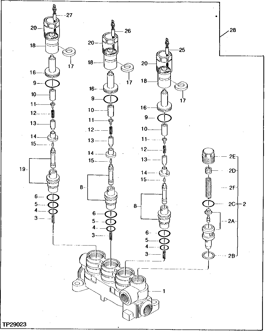 Схема запчастей John Deere 95D - 92 - SOLENOID VALVE 3360 - EXCAVATOR 33